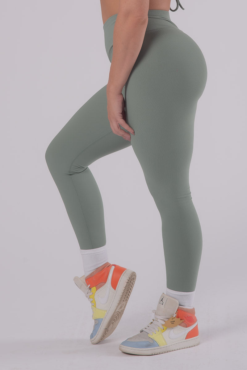 Ribbed Dream Leggings - OLIVE