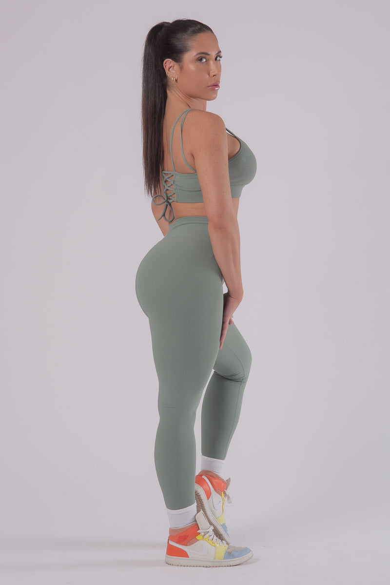 Ribbed Dream Leggings - OLIVE