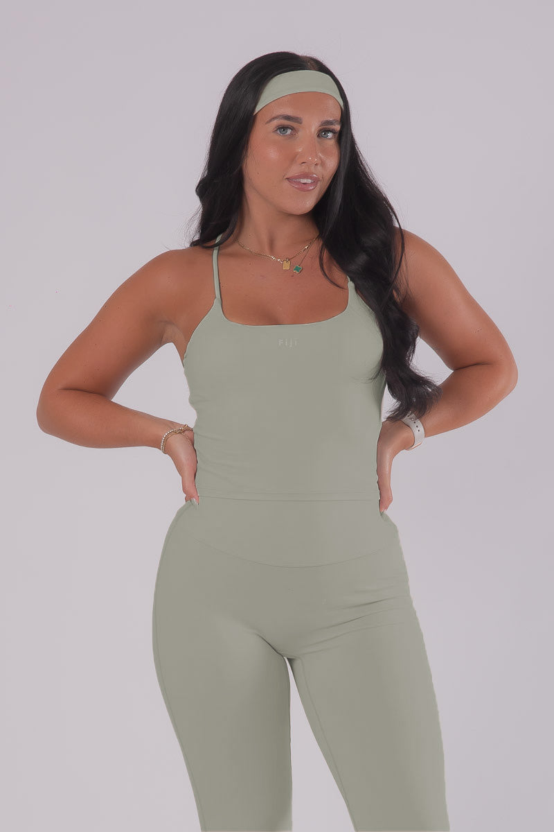 HD Seamless Scrunch Tank Top - OLIVE