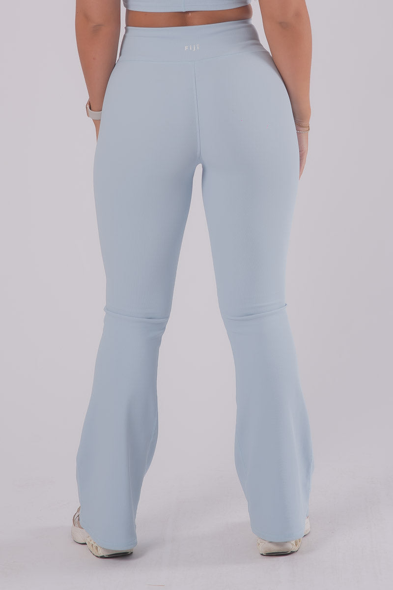 Ribbed Dream Flared Pants - ICE BLUE