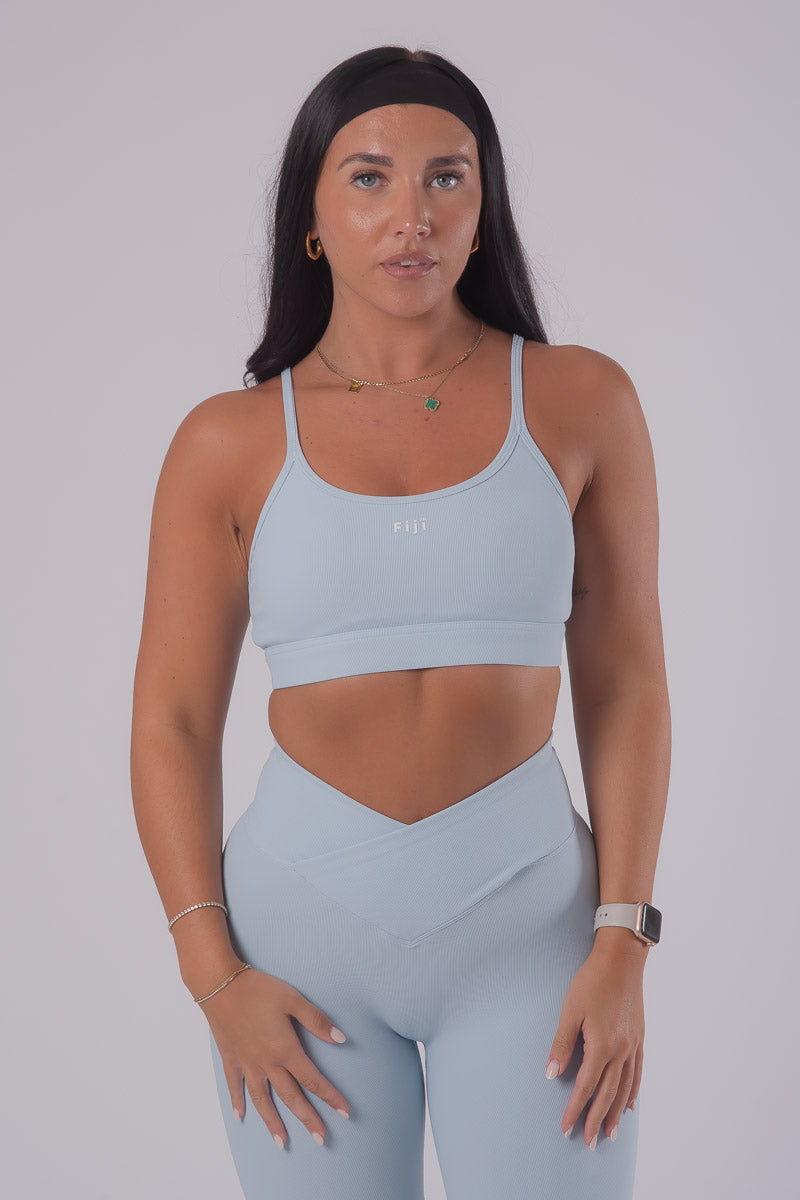 Ribbed Dream Bra Top - ICE BLUE