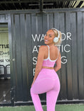 Load image into Gallery viewer, Statement contrast flared pants - Cotton Candy Pink
