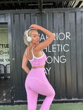 Load image into Gallery viewer, Statement contrast flared pants - Cotton Candy Pink
