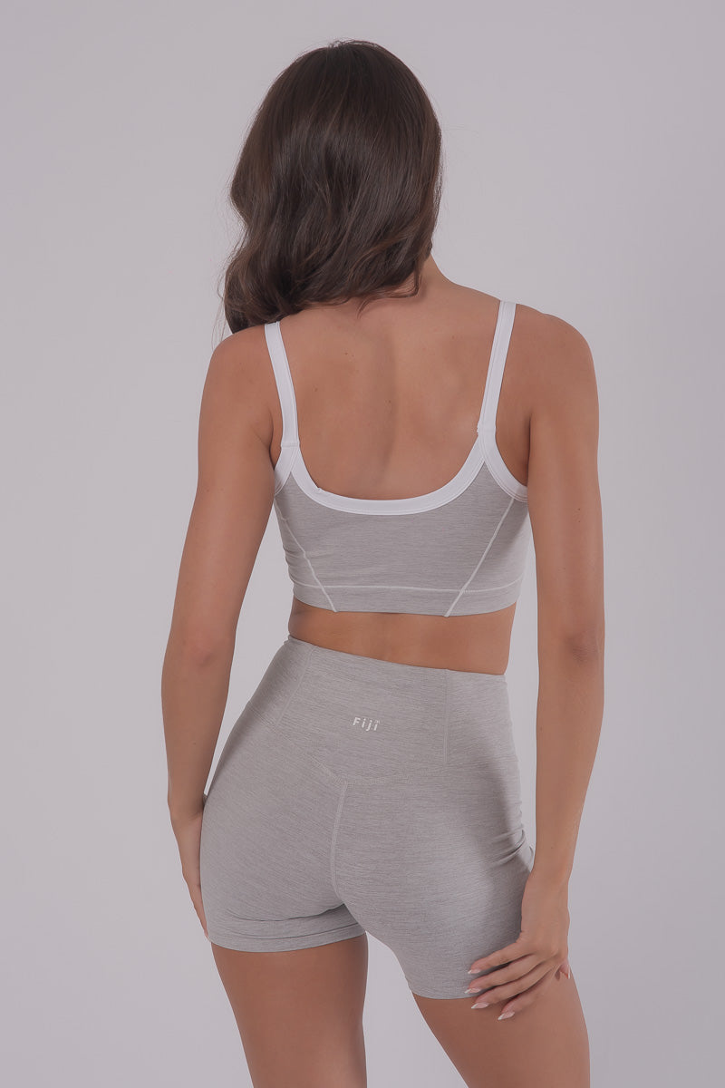 Statement Contrast Bra Top - CLOUD GREY