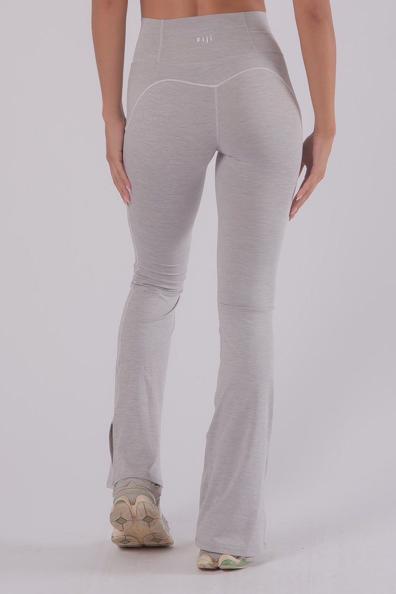 Statement Contrast Flared Pants - CLOUD GREY